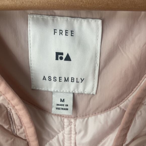 Free Assembly Women's Quilted‎ Cinched Waist Liner Jacket Mauve Chalk Size Med - Picture 6 of 16